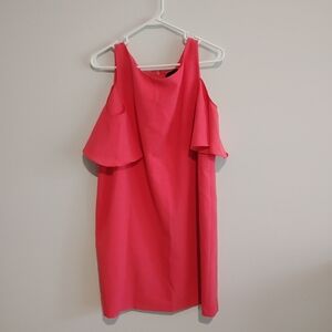Cynthia Rowley Coral Cold Shoulder Dress, Size 14. New Without Tags